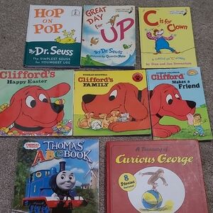 Vintage Children's Book Lot | Dr. Seuss, Clifford, Curious George - 8 Books